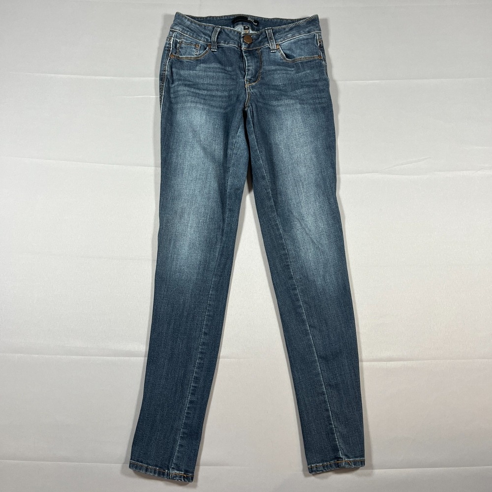1822 Denim Skinny Jeans Womens 26 Blue Stretch Low Rise Medium Wash Zip Fly